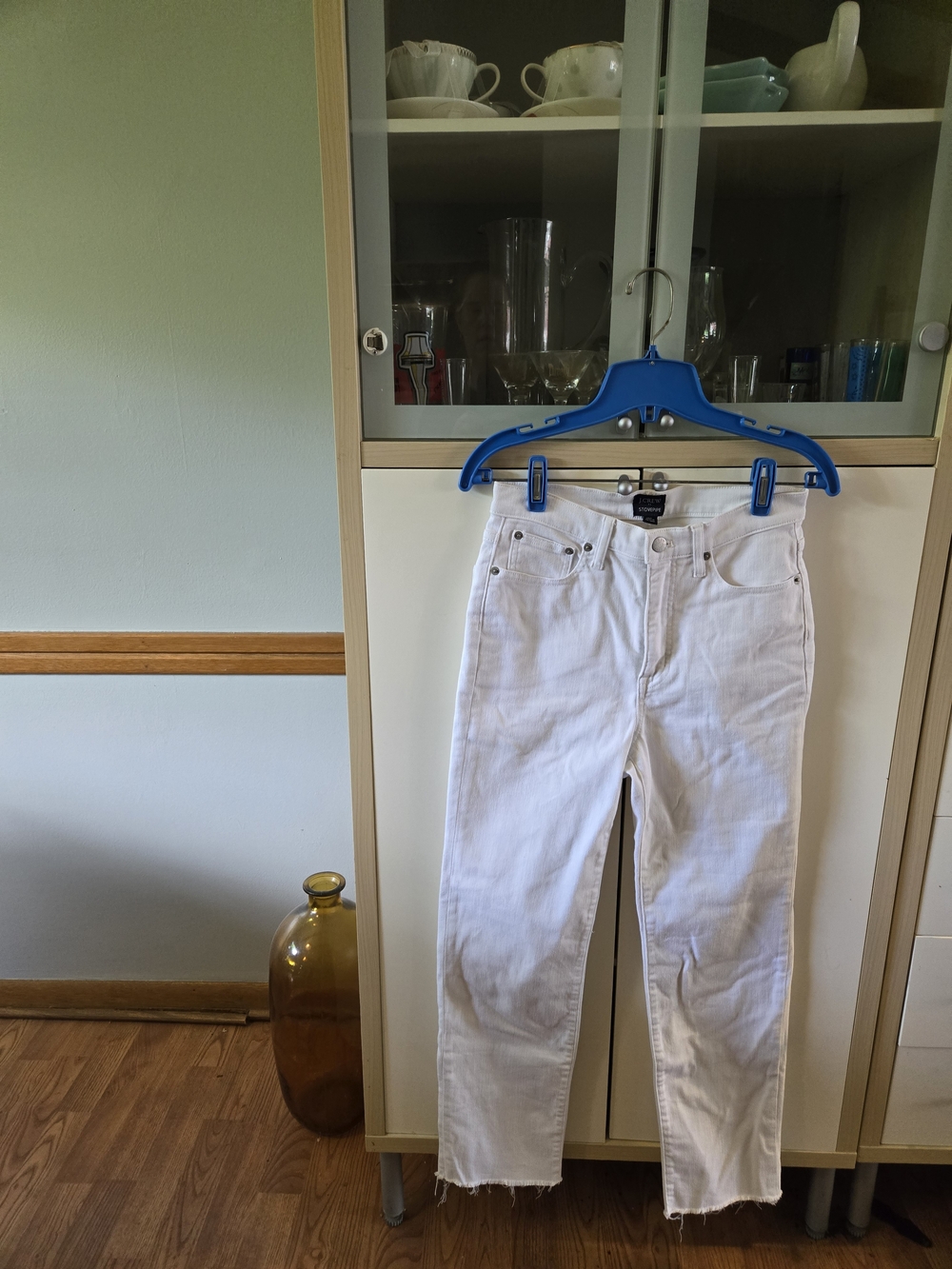 J. Crew White High-Rise Slim Straight Jeans